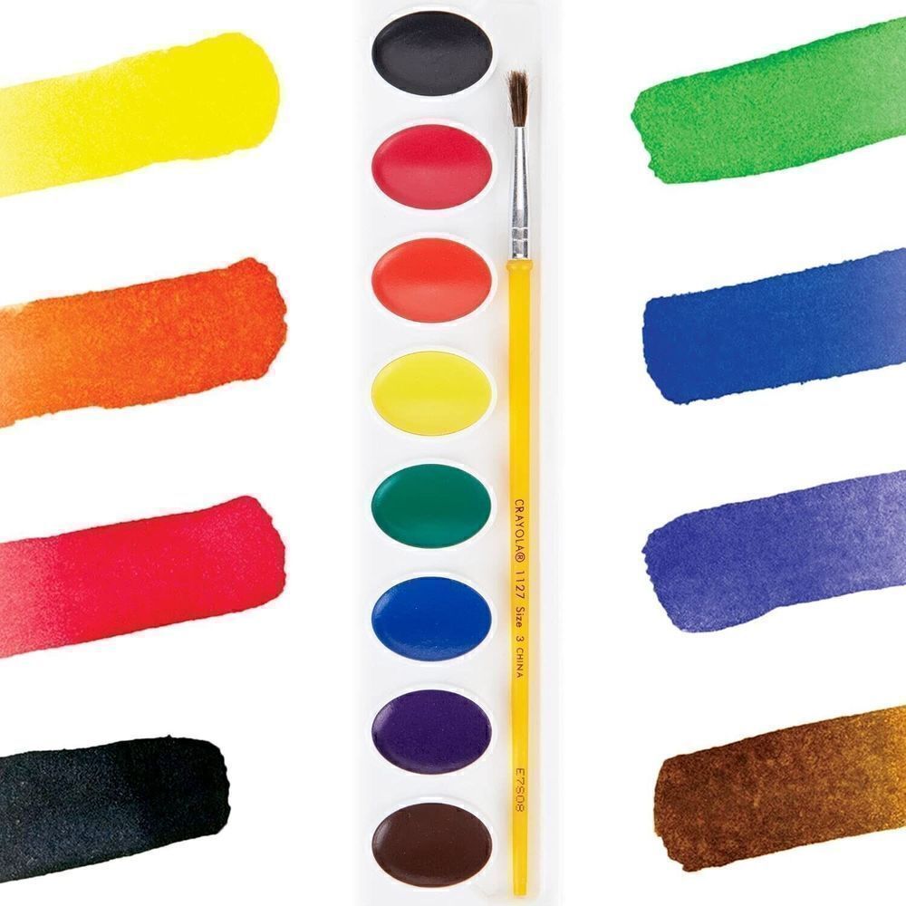 Crayola Water colors Washable 8 ct with brush. Pack of 2